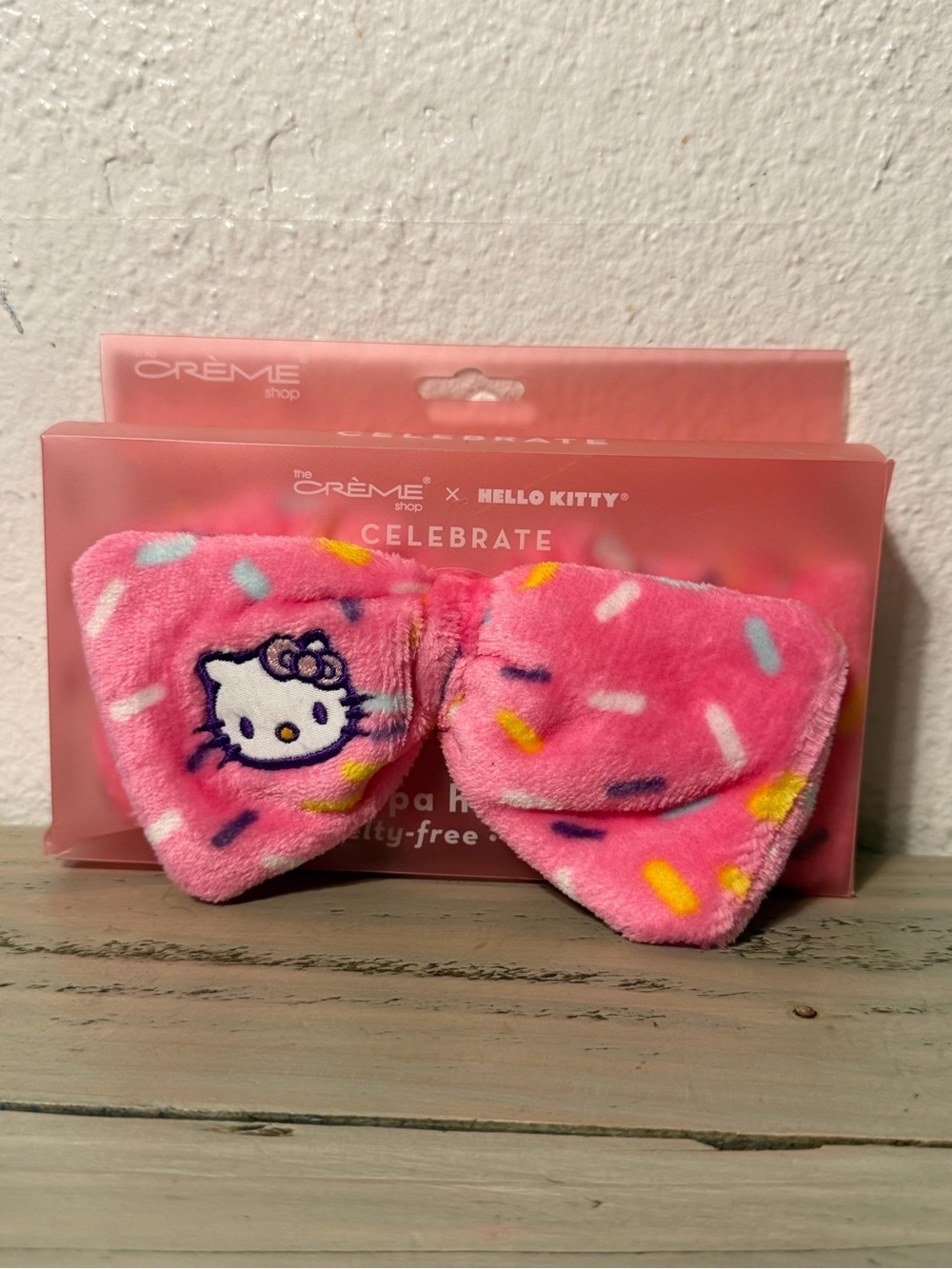 Hello Kitty Pink Plush Bow Hairband for Skincare